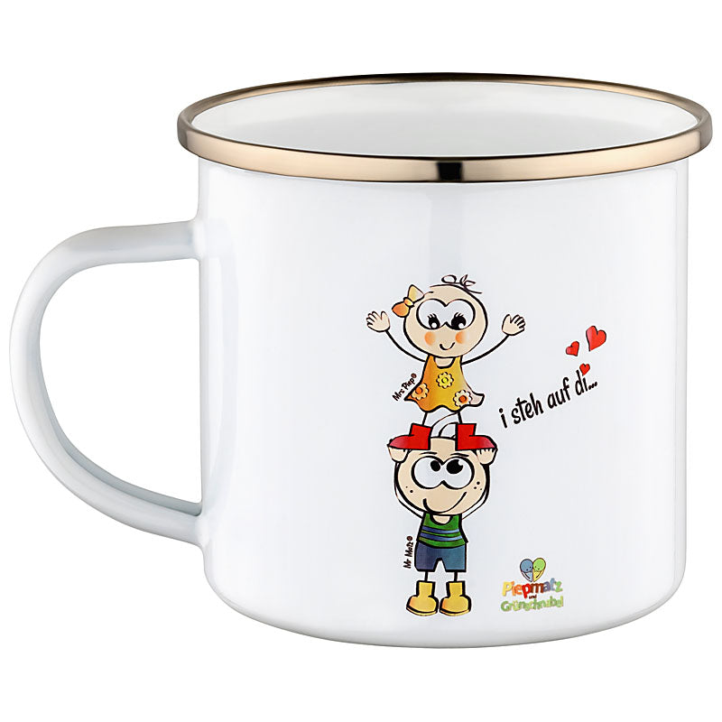 "i steh auf di" Emaille-Tasse