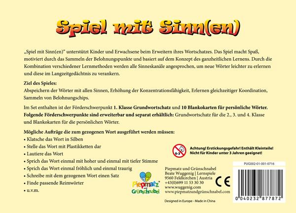 Worterarbeitung - Ganzheitliches Lernen - Spiel mit Sinn(en) - Basisspiel